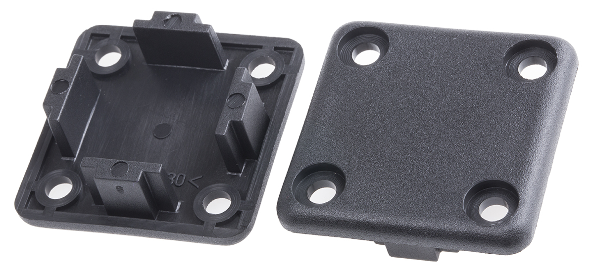 RS PRO Black End Cap, 40 x 40 mm Strut Profile, 8mm Groove