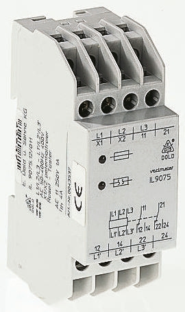 Dold Phase Monitoring Relay, 3 Phase, DPDT, DIN Rail