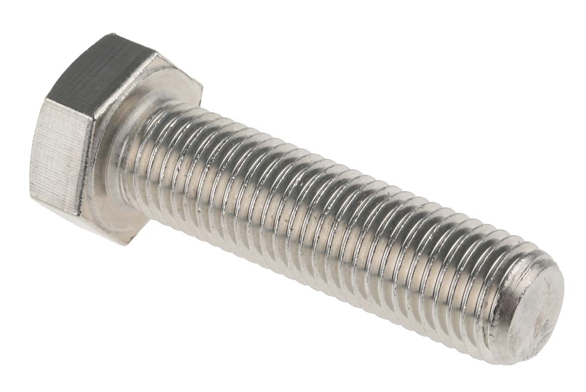 RS PRO Stainless Steel, Hex Bolt, M16 x 60mm