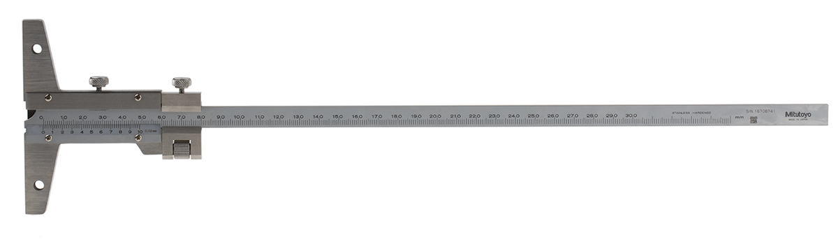 Mitutoyo 527-103 300mm Metric Depth Gauge, Stainless Steel, 350g
