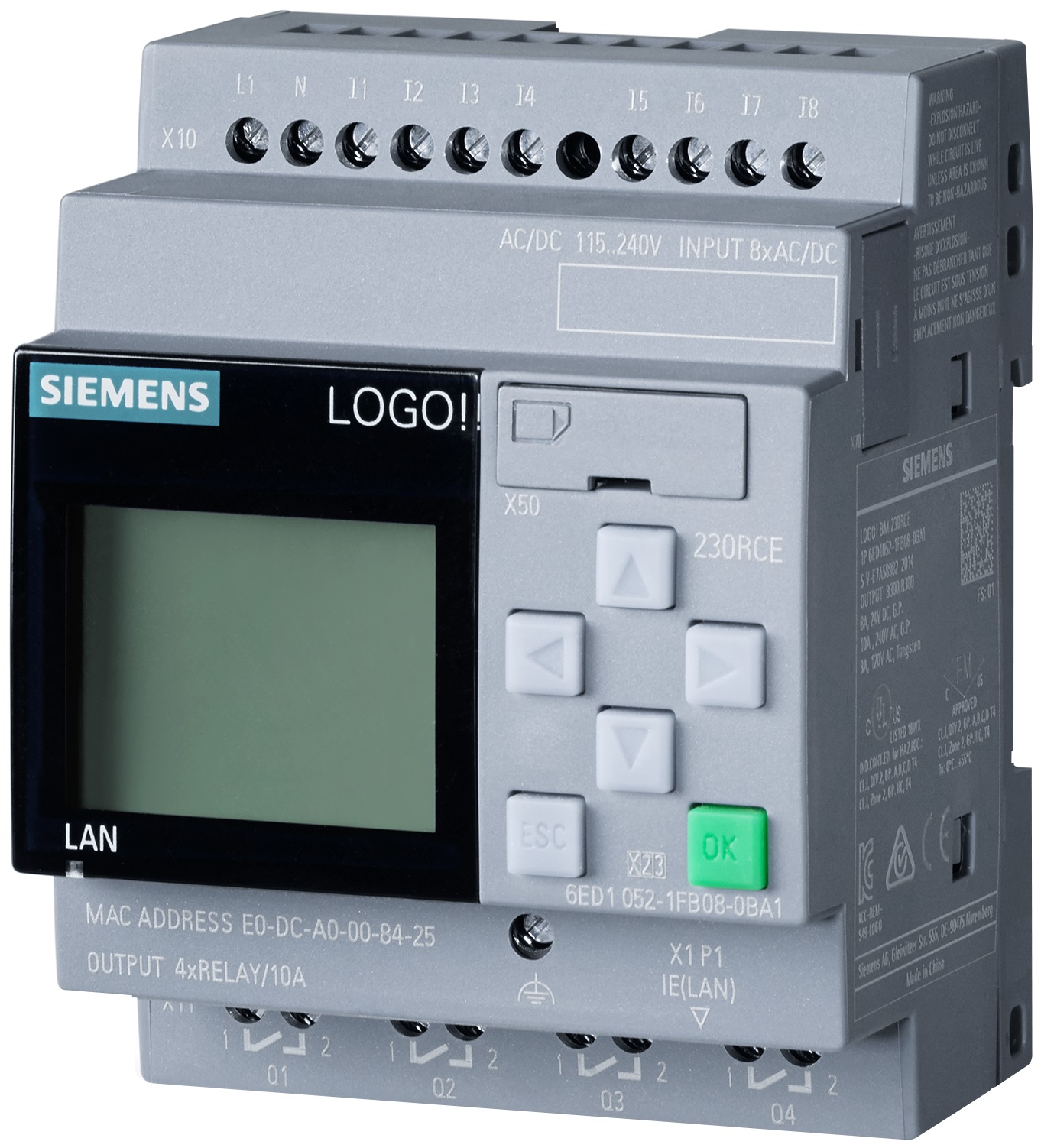 Siemens 230RCE Series Controller, 115 → 230 V Supply, Relay Output, 8-Input