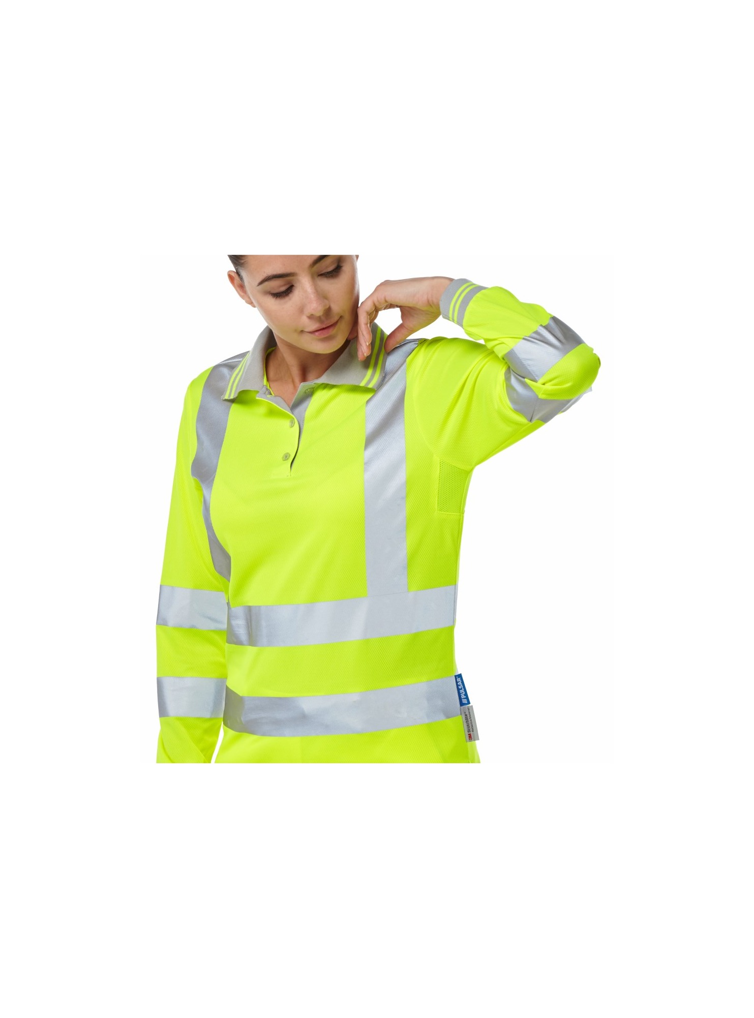 PULSAR P702 Yellow Women Hi Vis Polo Shirt, 47 → 49in