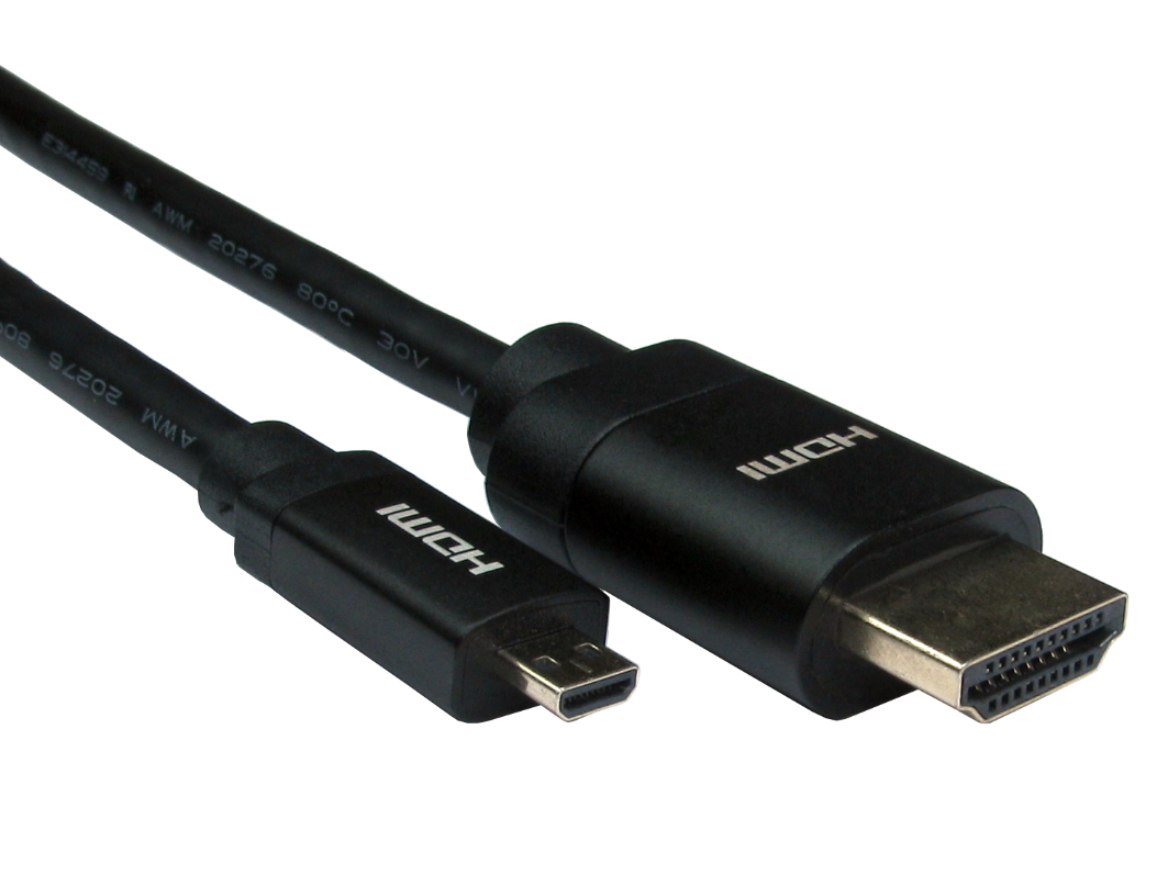 RS PRO, 1.5m Male HDMI to Male Micro HDMI 4K