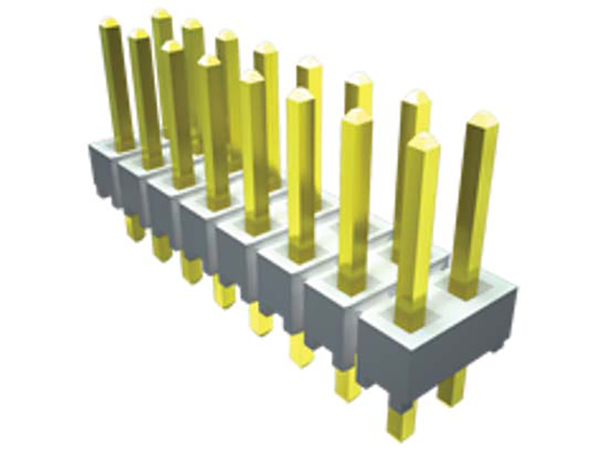 Samtec HTSW Series Straight Through Hole Pin Header, 10 Contact(s), 2.54 mm Pitch, 2 Row, Unshrouded