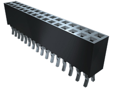 Samtec SSQ Series Straight Through Hole Mount PCB Socket, 4-Contact, 1-Row, 2.54mm Pitch, Solder Termination