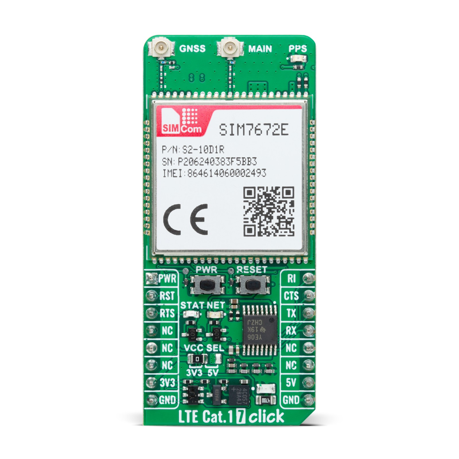 MikroElektronika MIKROE-6434 Evaluation Board Evaluation Board for LTE Cat 1 Connectivity And GNSS Support 703 →