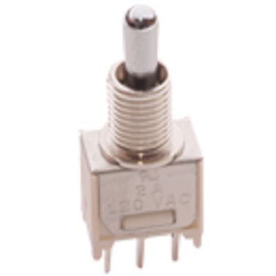 C & K Toggle Switch, Through Hole Mount, On-On, SPDT, Through Hole Terminal