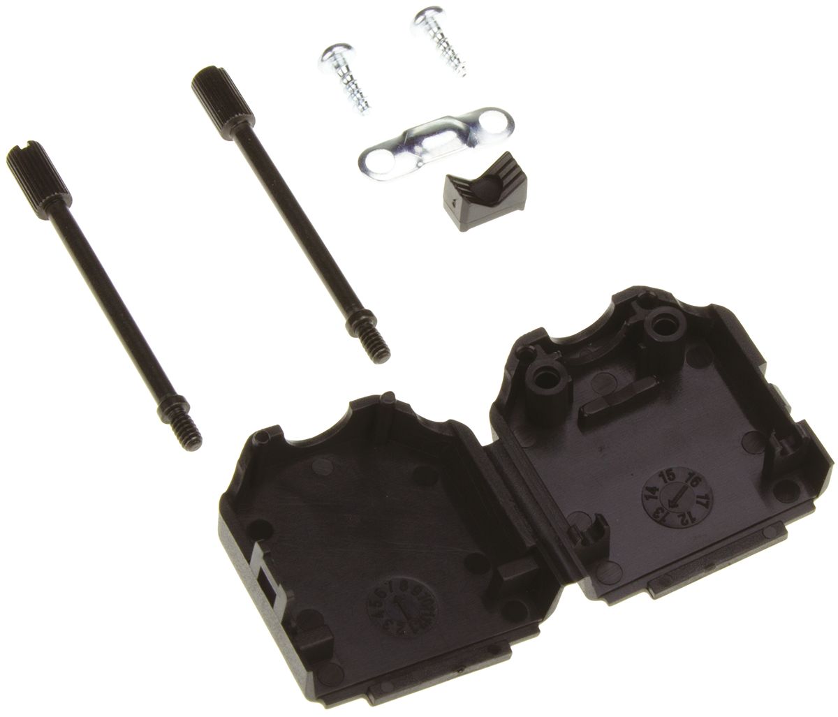 MH Connectors MHDPPK-SLIM Series Polyamide D Sub Backshell, 9 Way, Strain Relief