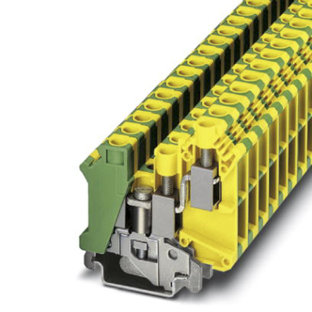 Phoenix Contact 3001433 UK 10-TWIN-PE Series Green/Yellow, Double-Level, Screw Termination