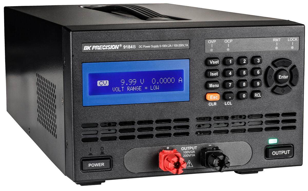 BK Precision 9183B Series Digital Bench Power Supply, 200V, 2A, 1-Output, 200W - RS Calibrated