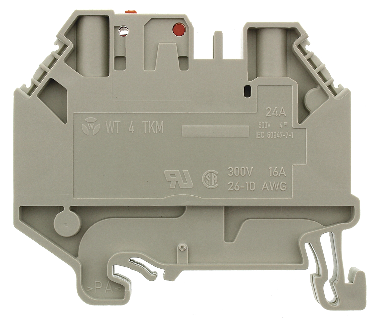 Wieland 58.504.2055.0 WT 4 TKM Series Grey, Single-Level, Screw Termination, ATEX