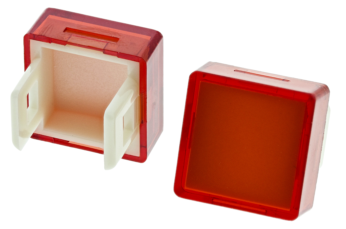 Red Square Push Button Lens