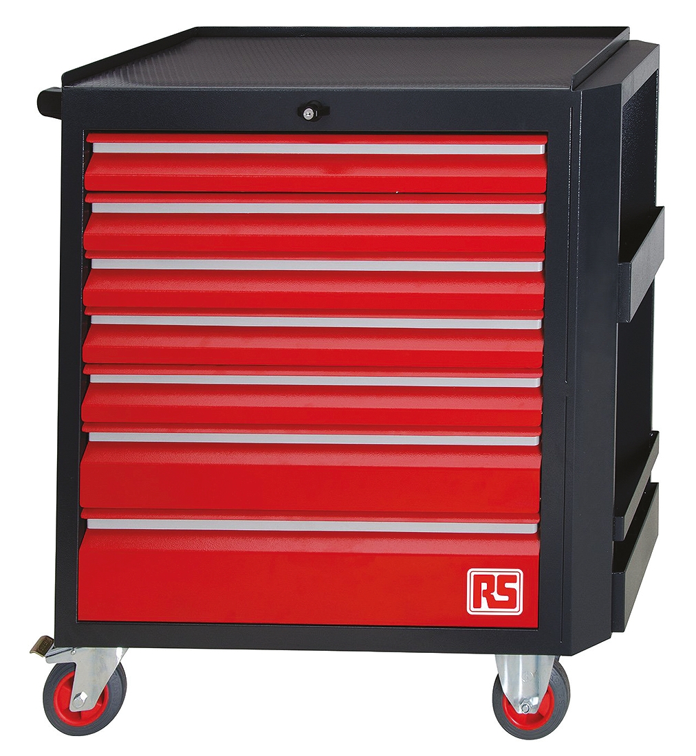 RS PRO 7 Drawer Steel Wheeled Tool Chest