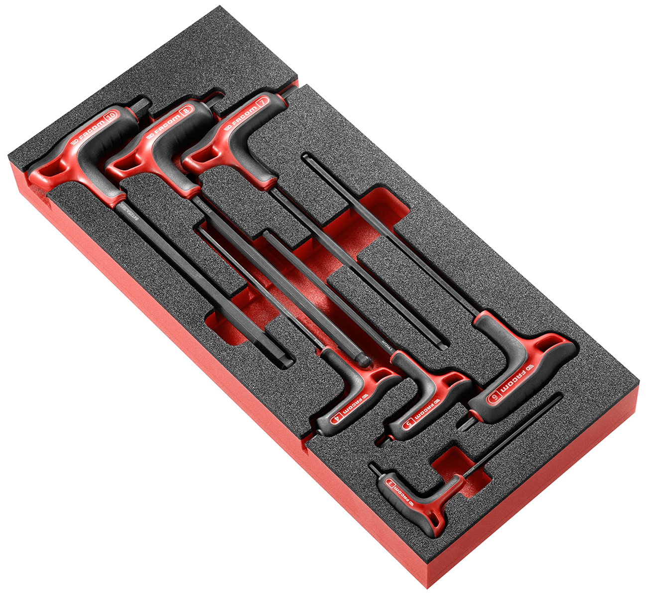 Facom 7 piece T Shape Hex Key Set, 3 - 4 - 5 - 6 - 7 - 8 - 9 - 10mm