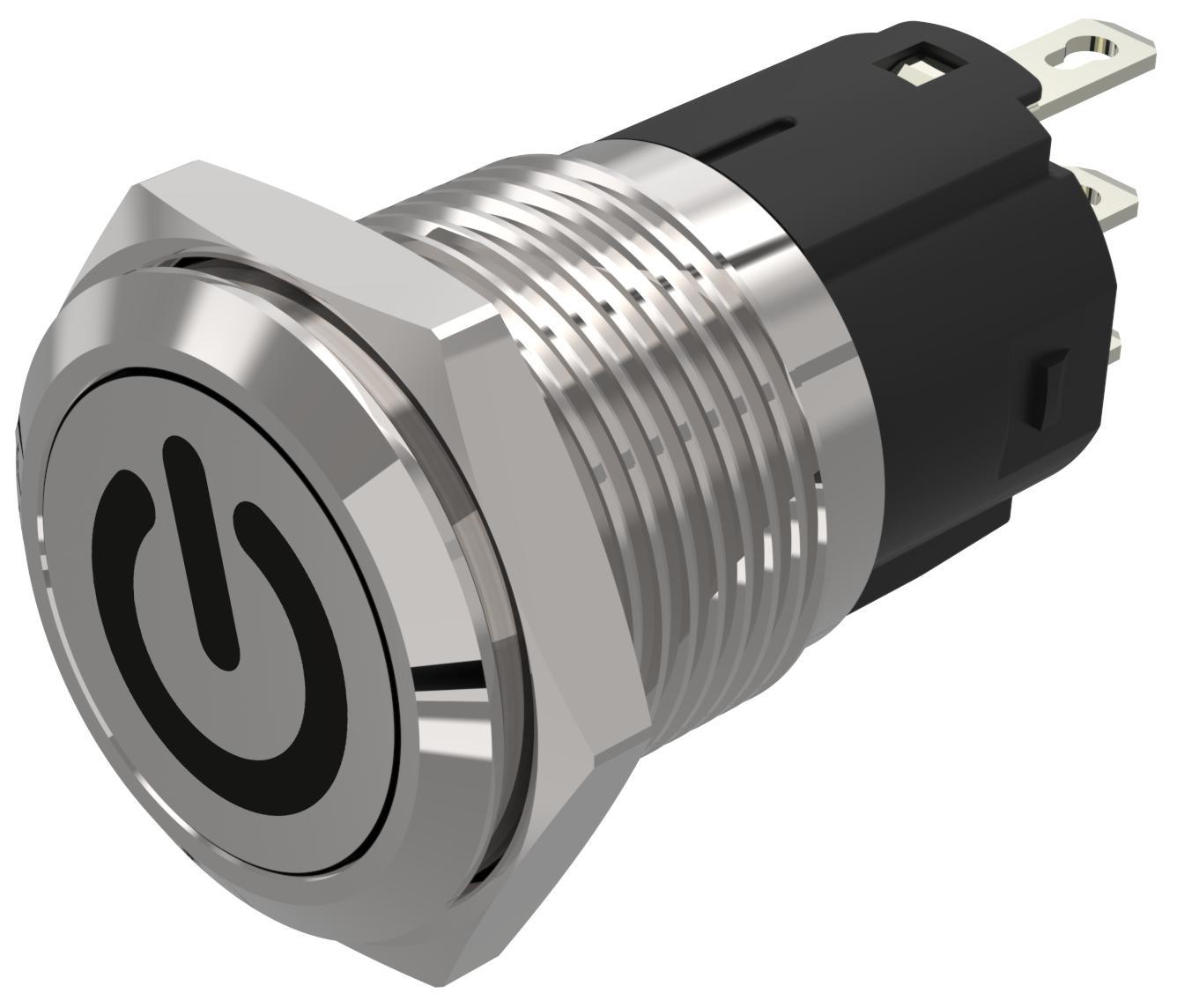 EAO 82 Series Push Button Switch, Momentary, Panel Mount, 16mm Cutout, SPDT, 240V, IP65, IP67