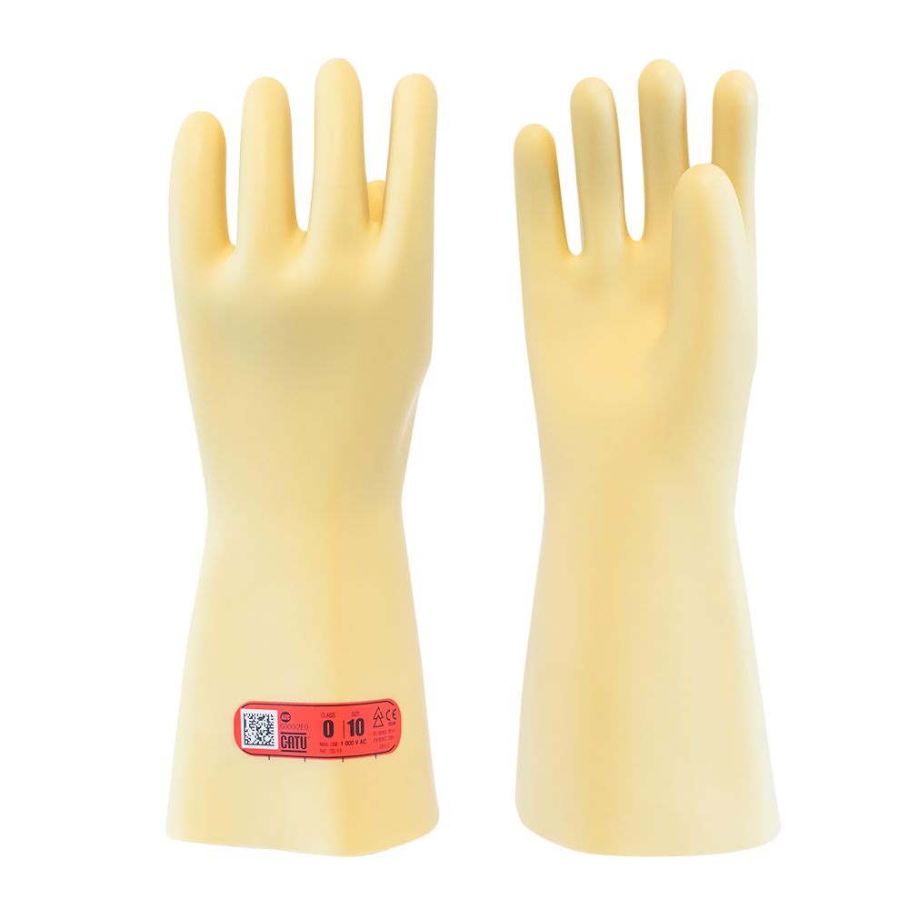 Catu Beige Latex Electrical Insulating Gloves 360 mm Ozone, Cold Resistant, Oil Resistant, Acid Resistant