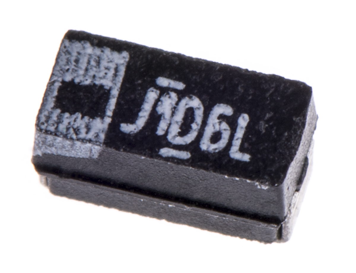Vishay 10μF MnO2 Tantalum Capacitor 6.3V dc, 293D Series