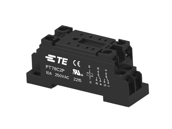 TE Connectivity 2071566 8 Pin 250V DIN Rail Relay Socket, for use with Relay