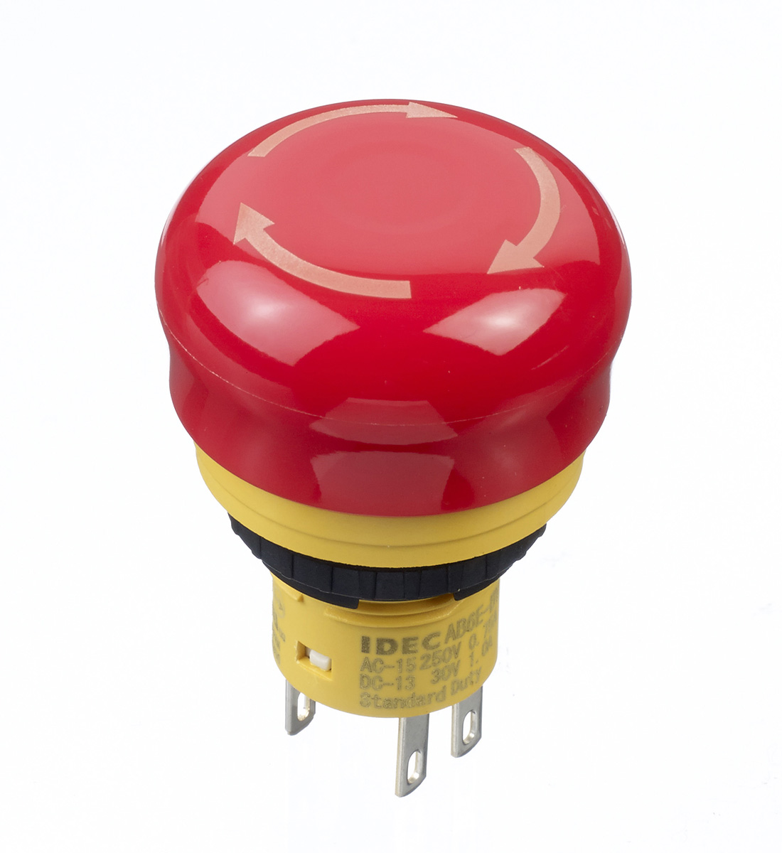 Idec X6 Series Twist Release Emergency Stop Push Button, Panel Mount, 16mm Cutout, 2NC, IP65