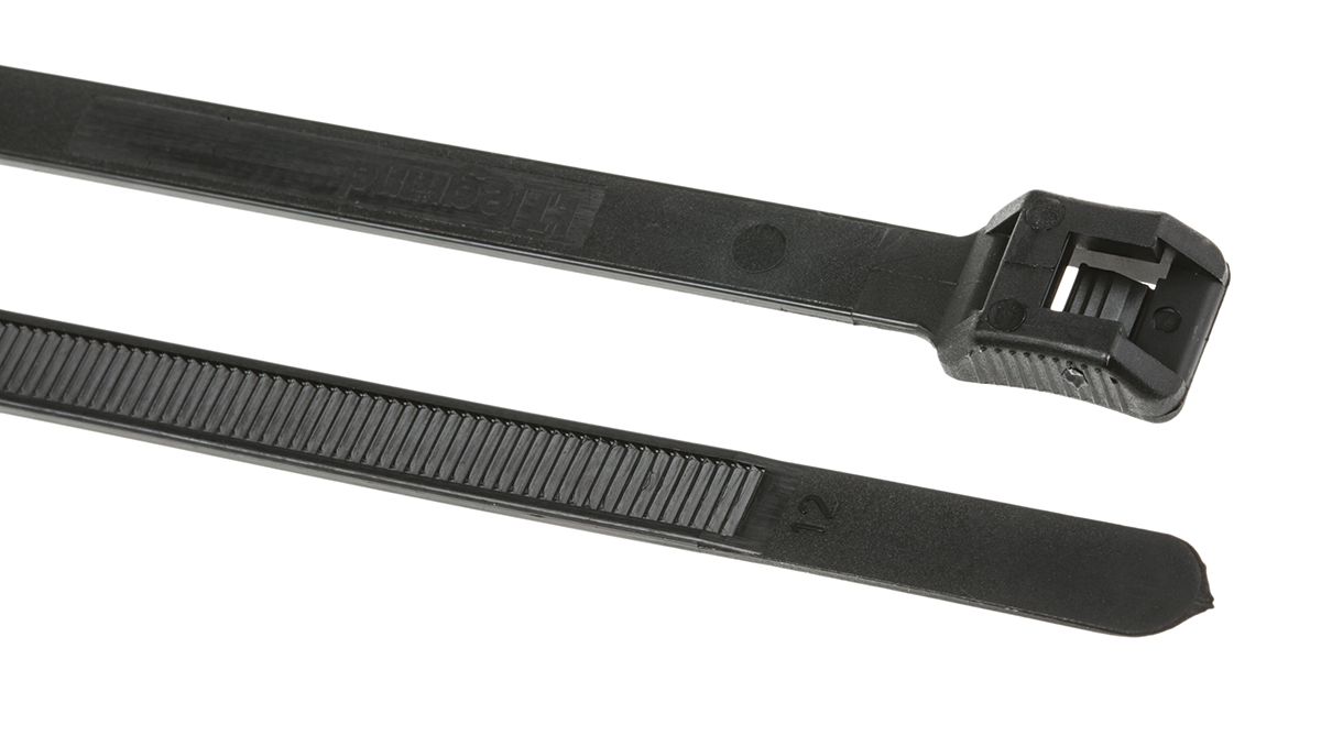 Legrand Cable Tie, 260mm x 7.6 mm, Black Nylon, Pk-100