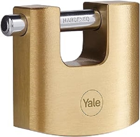 Yale Padlock Brass Padlock, 9mm Shackle, 60mm Body