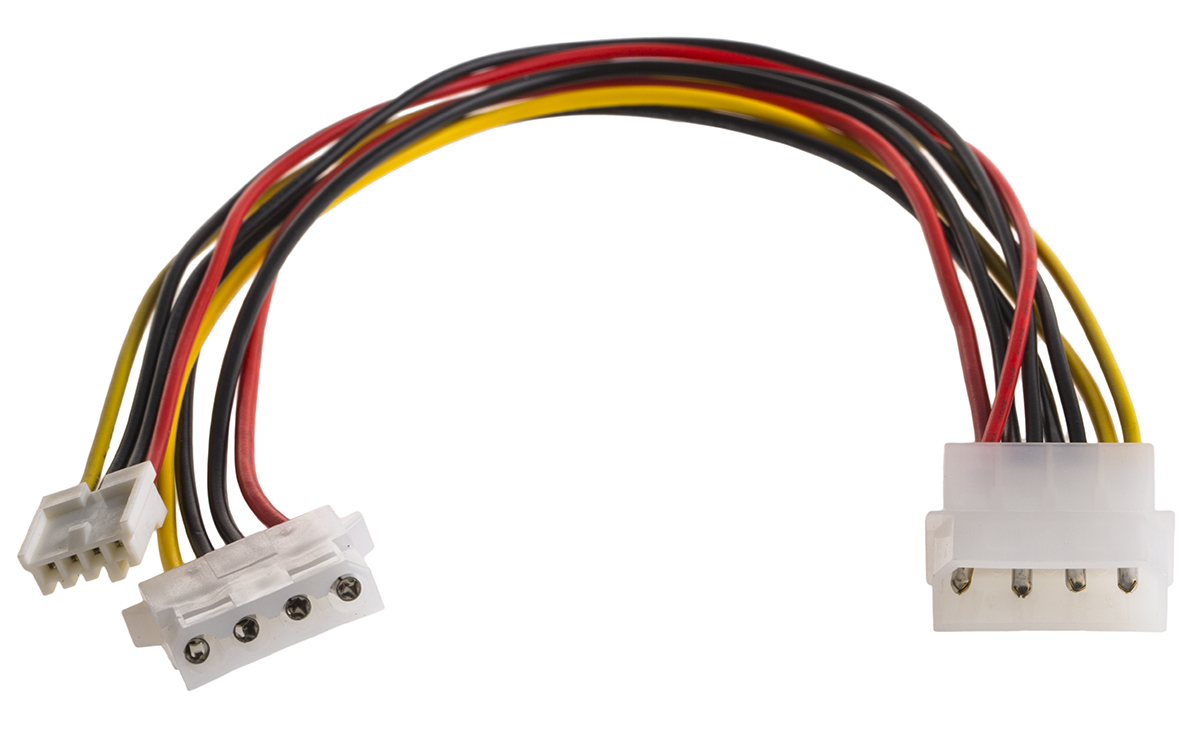 Roline 4 Way Male 4 Pin Molex to 4 Way Female 4 Pin Molex Wire to Board Cable, 300mm
