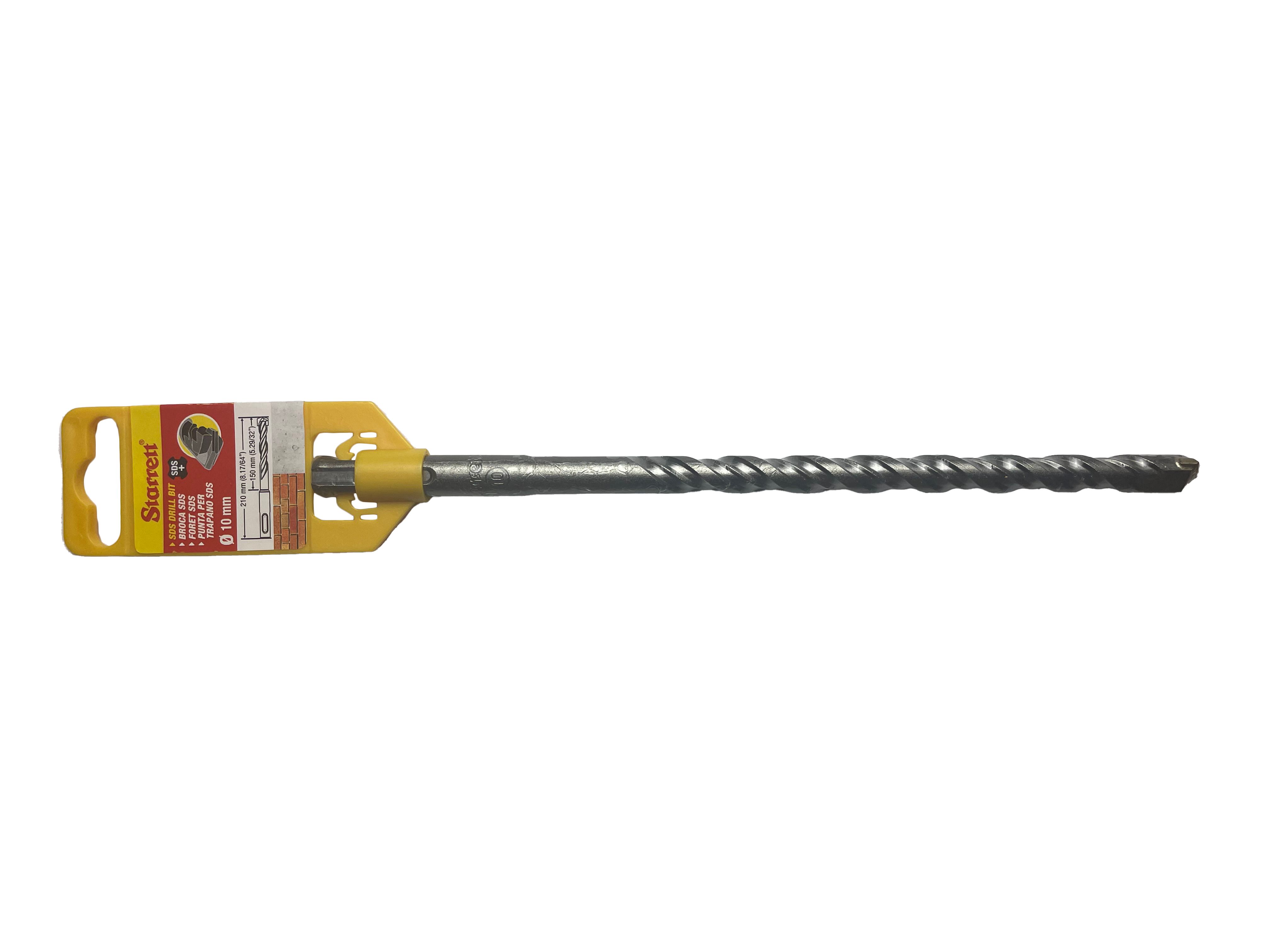 Starrett SDS Plus Series Carbide Tipped SDS Plus Drill Bit, 10mm Diameter, 210 mm Overall