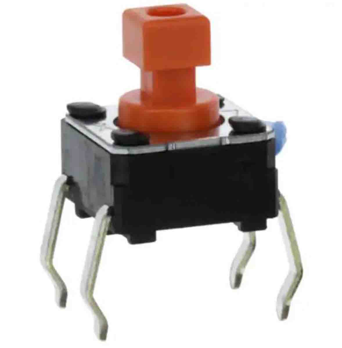 Omron IP00 White Cap Tactile Switch, SPST 0.05A 6mm Through Hole