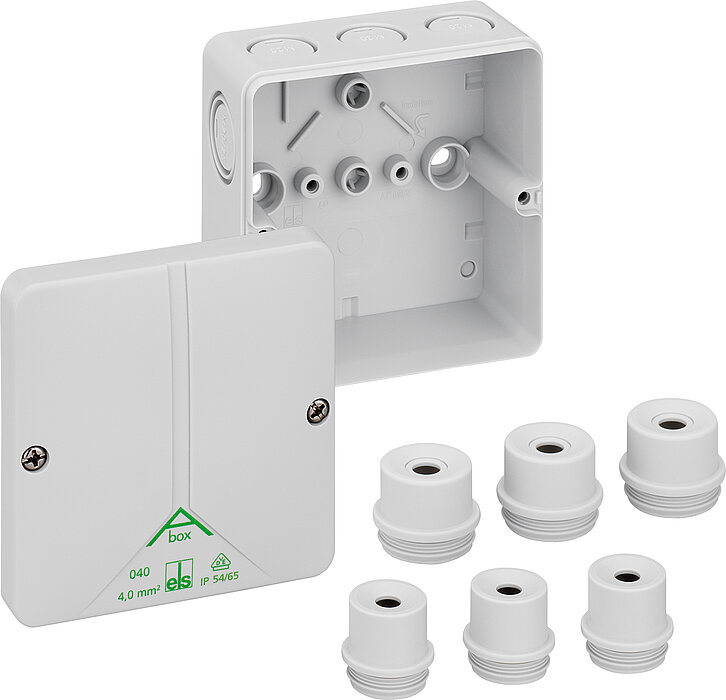 Spelsberg Abox m 040 Series Grey Polystyrene Junction Box, IP54, IP65, 0 Terminals, 94 x 94 x 57mm