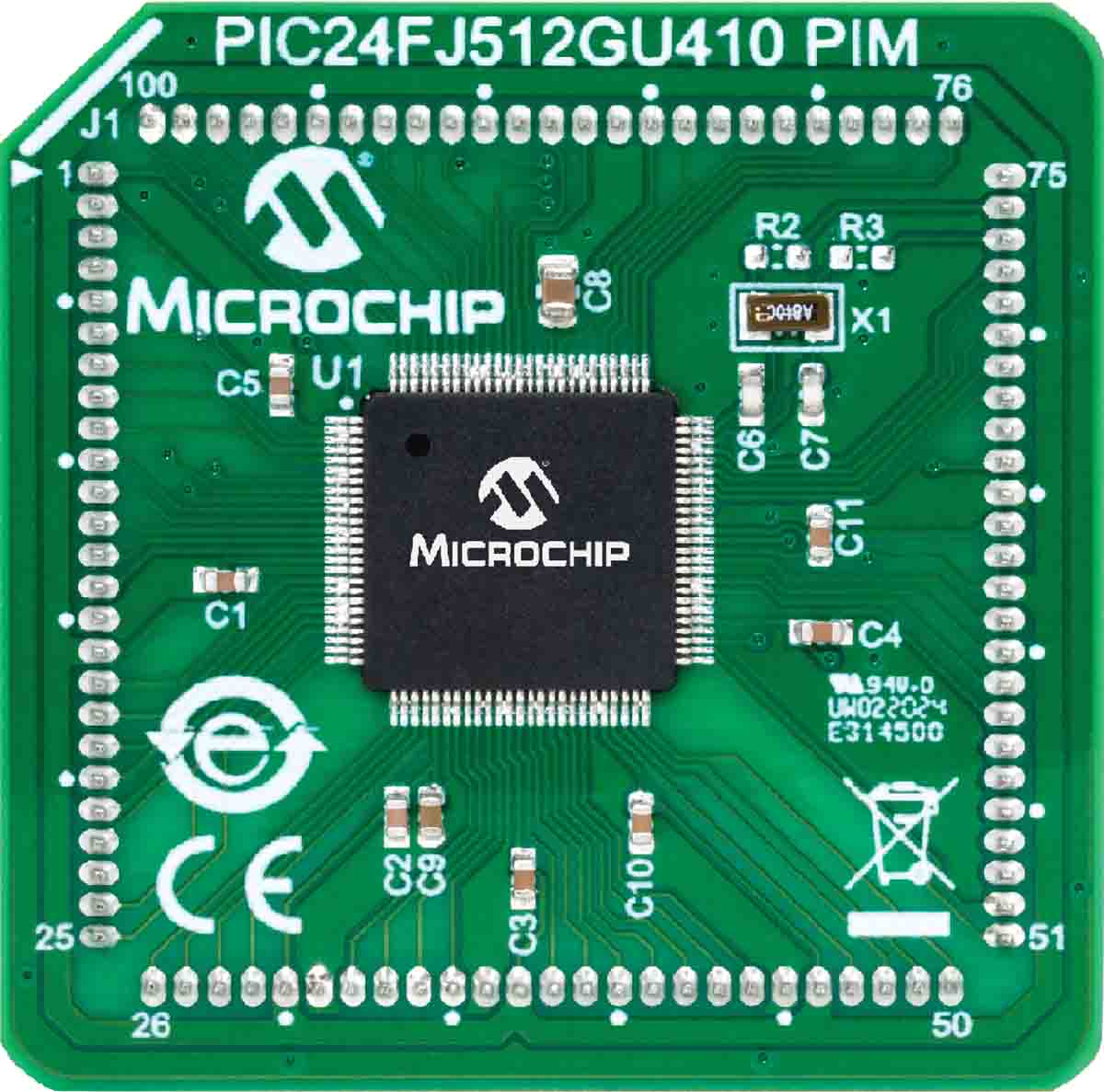 Microchip PIC24FJ512GU410 General Purpose Plug-in Module Microcontroller Development Board MA240041