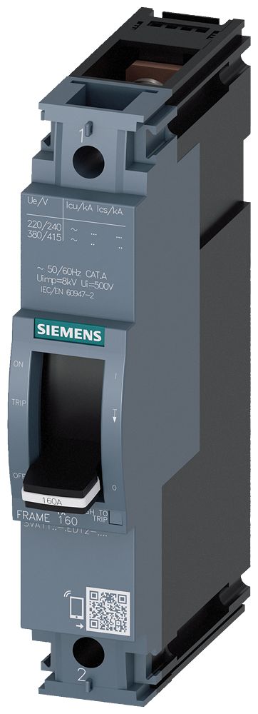 Siemens, SENTRON MCCB Molded Case Circuit Breaker 1P 16A, Breaking Capacity 36 kA, DIN Rail Mount