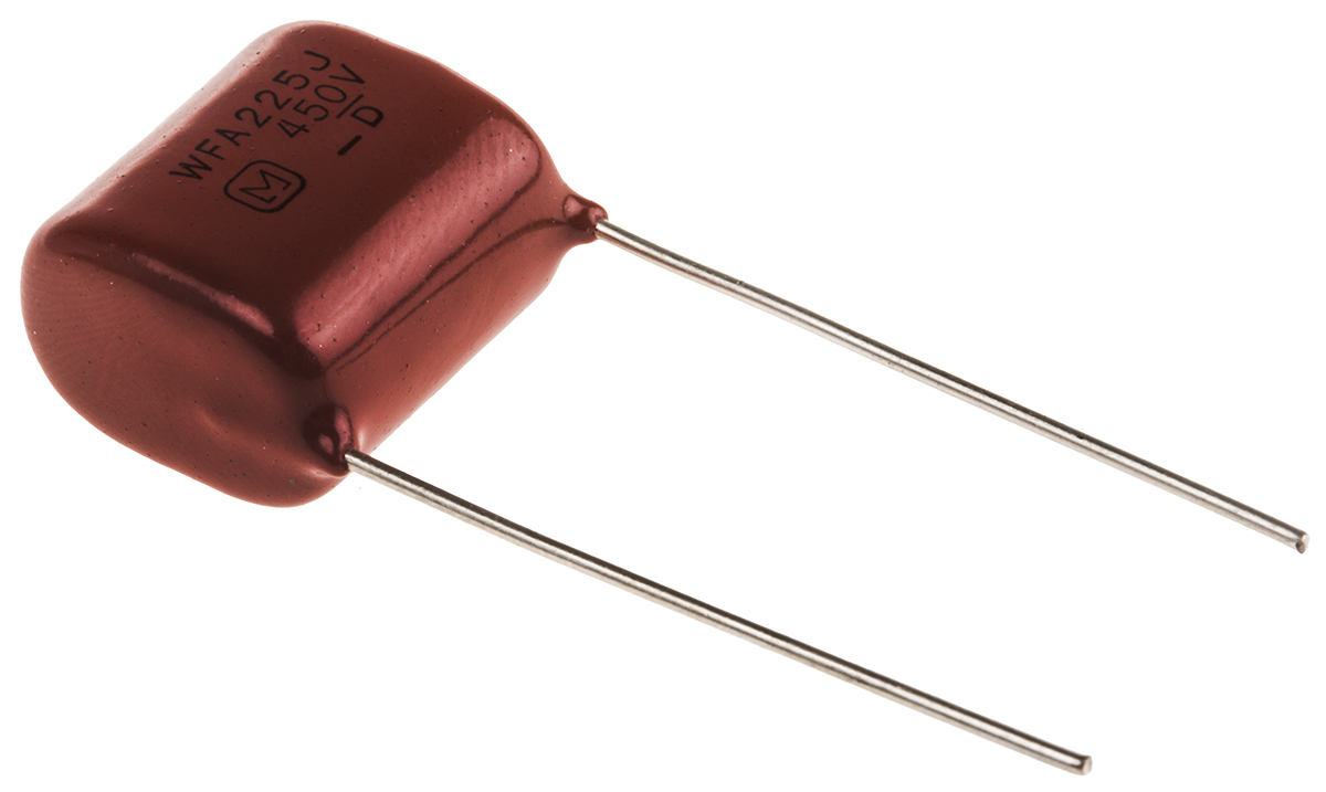 Panasonic ECWF(A) Polypropylene Film Capacitor, 450V dc, ±5%, 2.2μF, Through Hole