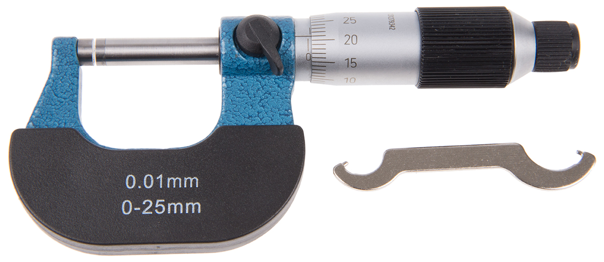 RS PRO External Micrometer, Range 0 mm →25 mm