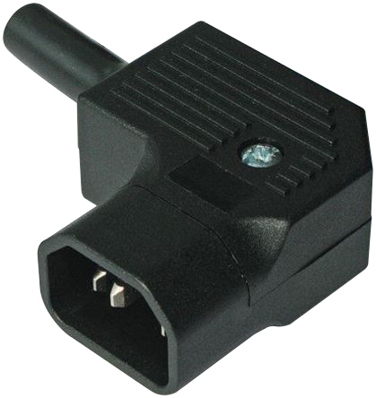 Bulgin C14 Right Angle Cable Mount IEC Connector Male, 10A, 250 V
