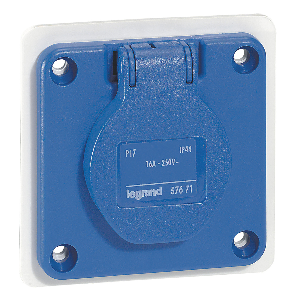 Legrand IP44 Blue Panel Mount 2P + E Industrial Power Socket, Rated At 16A, 230 V