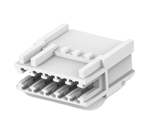 TE Connectivity 2391423 Series Receptacle Edge Connector, Board Mount, 5-Contacts, 2.5mm Pitch, 1-Row, Crimp Termination