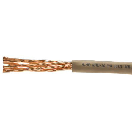 Alpha Wire Alpha Essentials LSZH Communication & Control Series Data Cable, 6 Pairs, 12 Cores, 0.35 mm², Screened, 22