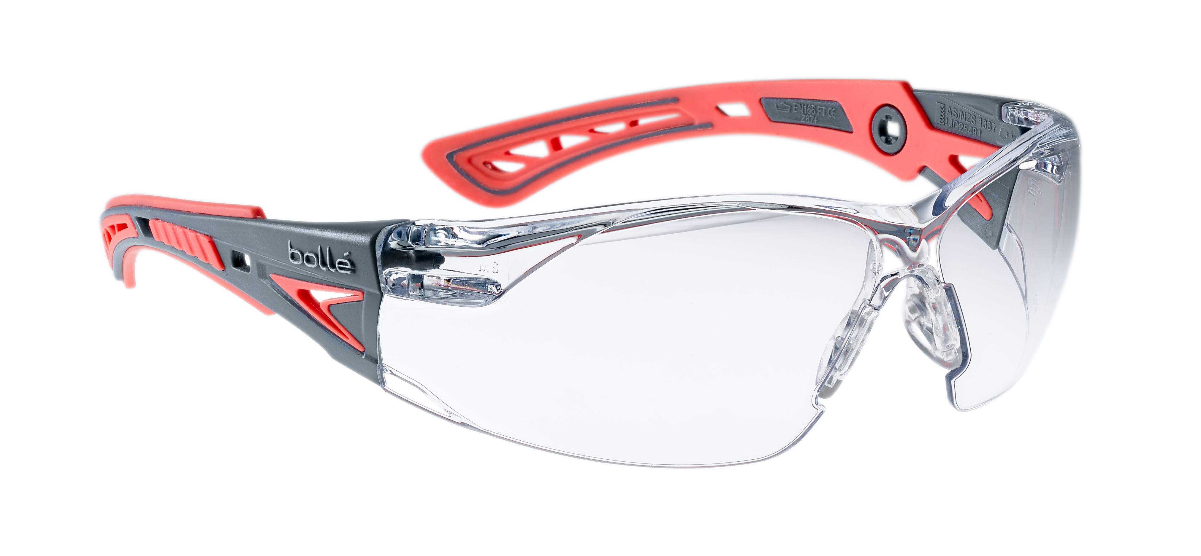 Bolle Safety RUSH+ Anti-Mist UV Safety Glasses, Clear PC Lens
