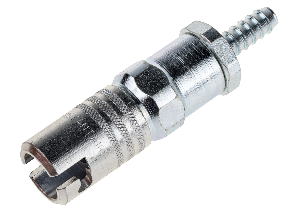 RS PRO Steel Male Pneumatic Quick Connect Coupling, G 1/4 Male 6.35mm Hose Barb