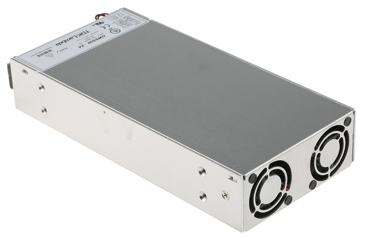 TDK-Lambda Switching Power Supply, GWS500-24, 24V dc, 21A, 504W, 1 Output, 120 → 373 V dc, 85 → 265 V ac