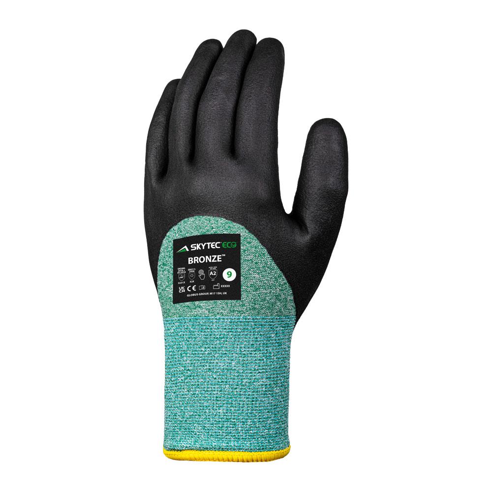 Skytec Eco Rhodium Black, Grey High Performance Polyethylene, Recycled Polyester (25%) HPPE, Polyester Work Gloves, Size