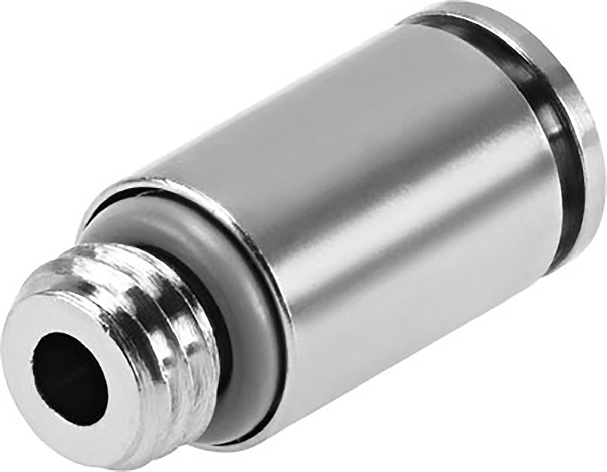 Festo NPQH Series Straight Threaded Adaptor, G 1/4 Male to Push In 10 mm, Threaded-to-Tube Connection Style, 578378