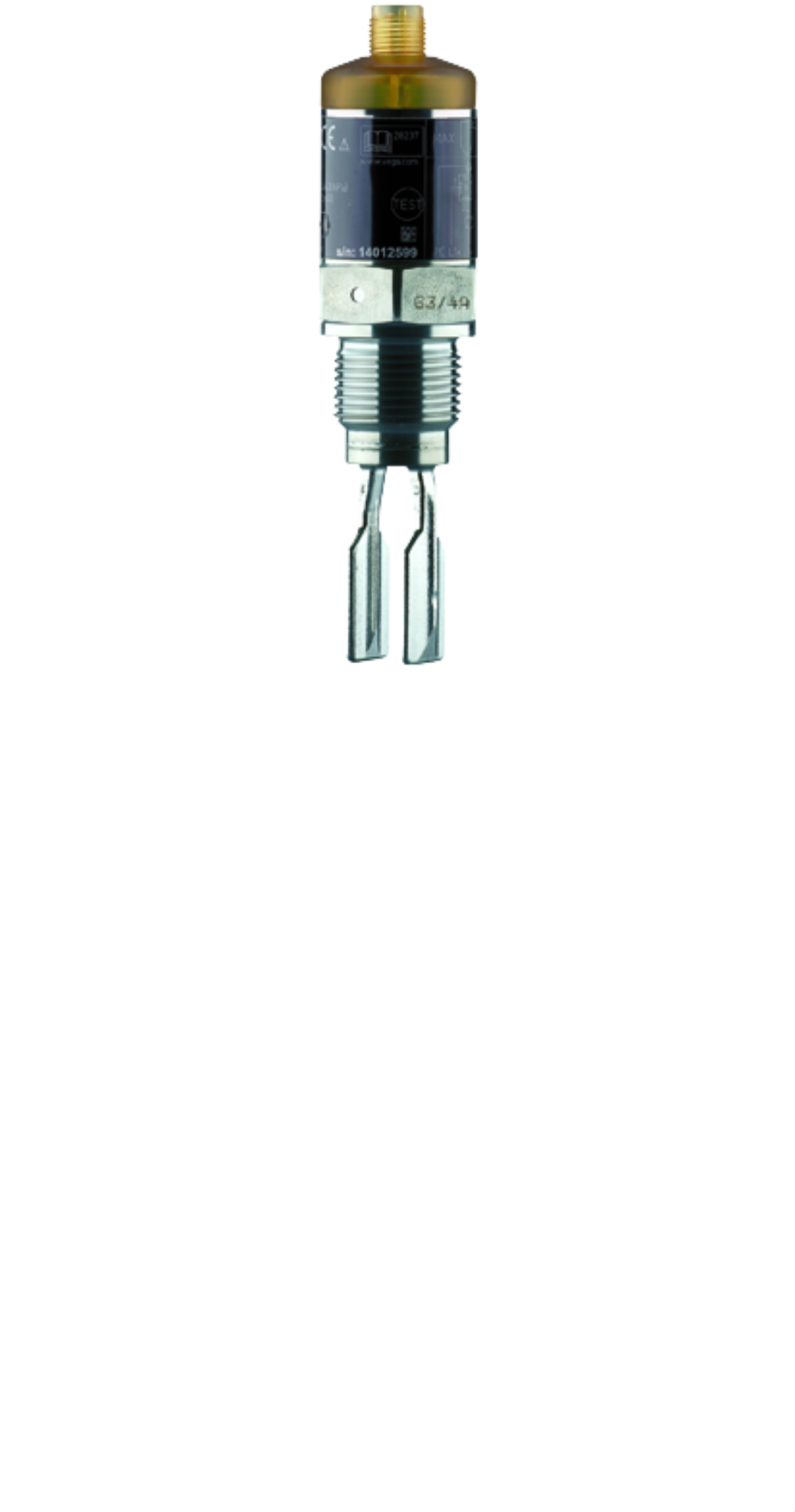Vega VEGASWING 51 Series Tuning Fork Level Sensor, PNP Output, 1/2" BSP, Stainless Steel Body