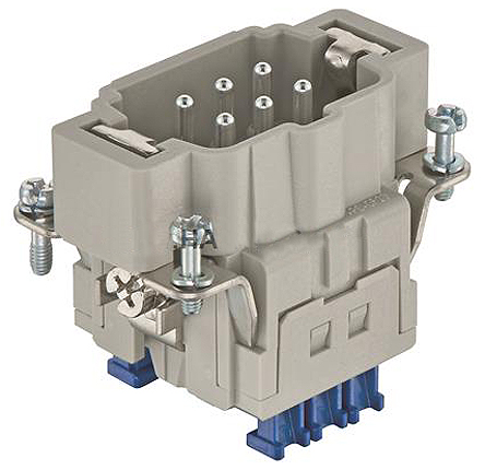 HARTING Heavy Duty Power Connector Insert, 16A, Male, Han ES Press Series, 6 Contacts