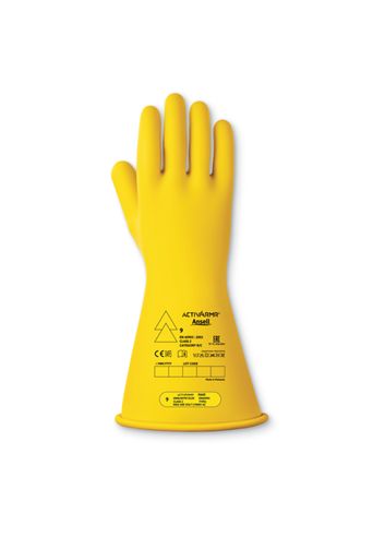 Ansell RIG214Y Yellow Latex Electrical Insulating Gloves, Size 12, Latex Coating