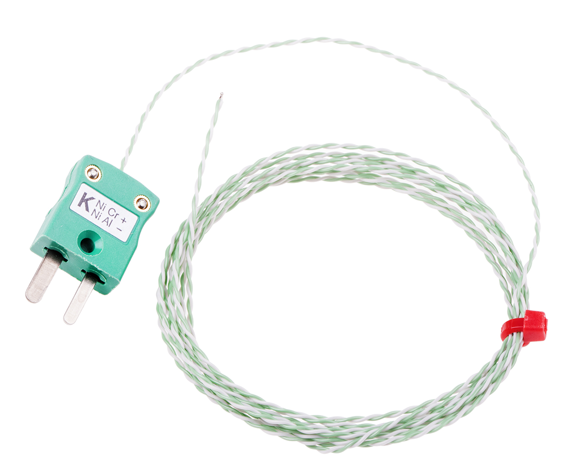 RS PRO Type K Exposed Junction Thermocouple 2m Length, 1/0.315mm Diameter → +250°C