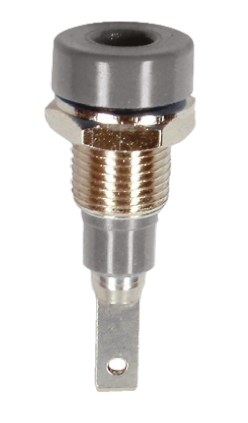 Staubli Grey Female Banana Socket, 2mm Connector, Tab Termination, 10A, 30 V, 60V dc