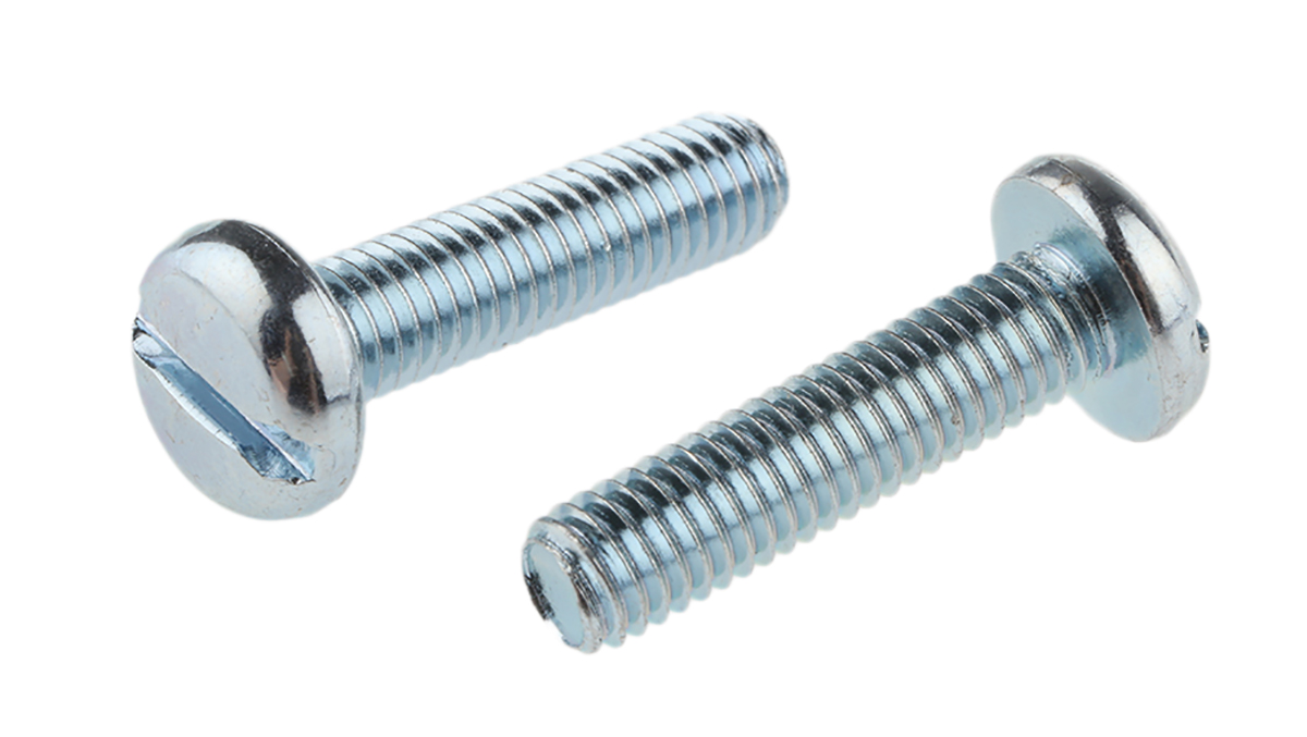 RS PRO Slot M5 Pan Steel Machine Screws DIN 85 x 20.0mm