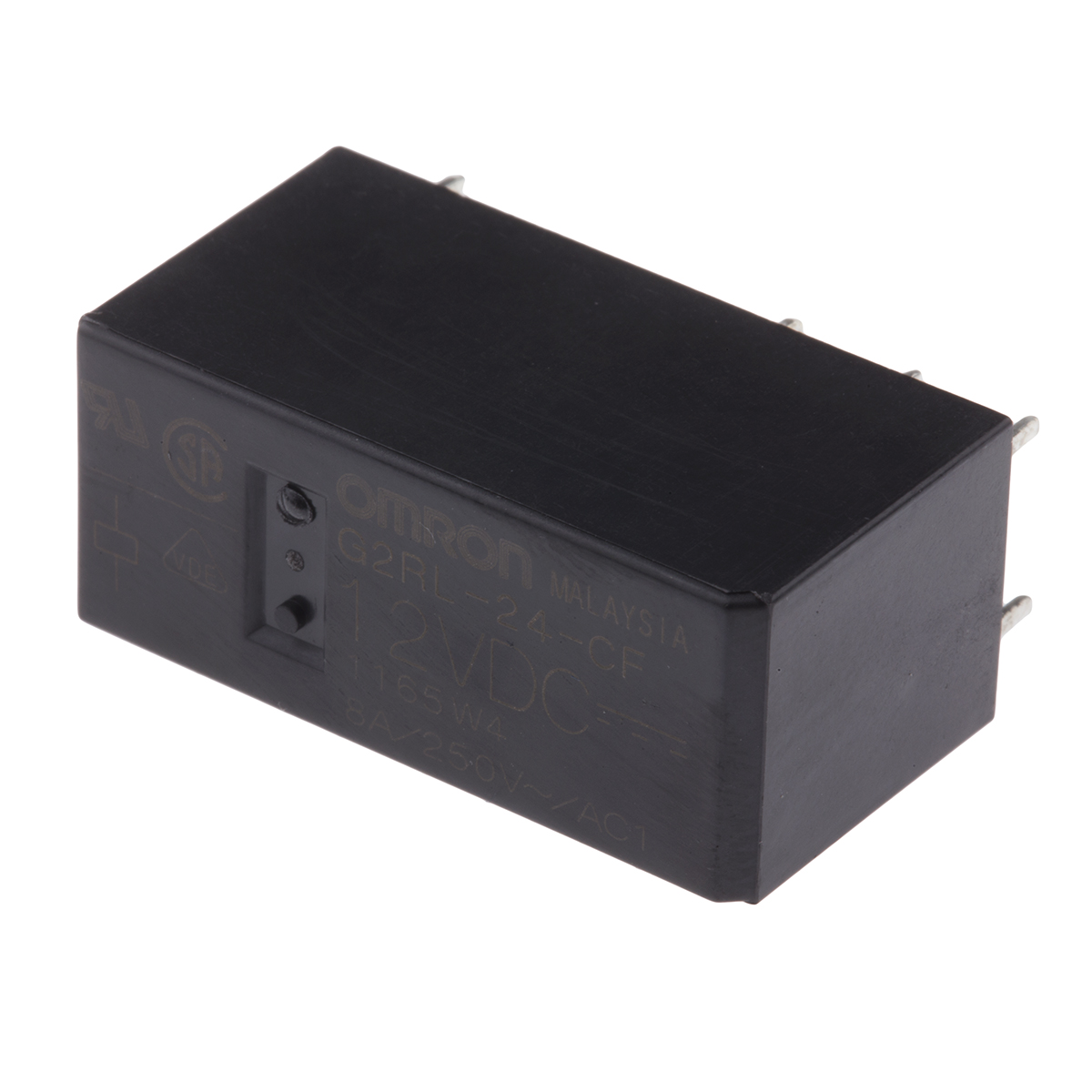 Omron PCB Mount Power Relay, 12V dc Coil, 8A Switching Current, DPDT
