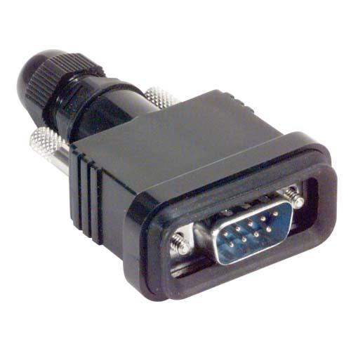 L-Com WPD Series Plastic D Sub Backshell, 9 Way, Strain Relief